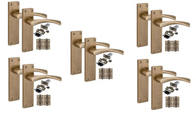 Golden Grace 5 Pairs Victorian Design Astrid Internal Pack Antique Brass150mm X 40mm from B&Q