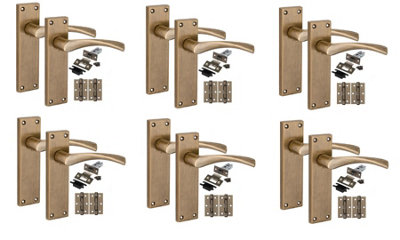 Golden Grace 6 Pairs Victorian Design Astrid Internal Pack Antique Brass150mm X 40mm from B&Q