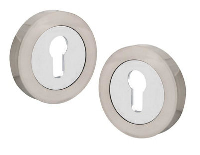 Golden Grace Key Hole On Rose Escutcheon For Normal 3 Lever 5 Internal Lever LockSatin Nickel/polished Chrome Dual Finish from B&Q