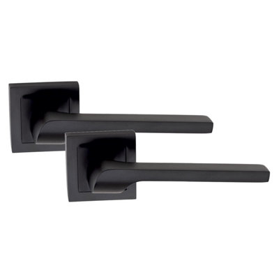 Golden Grace 1 Pair Of Sigma Internal Door Handles On Square Rose In Stunning Matte Black Finish Complete With Fixing Screws from B&Q