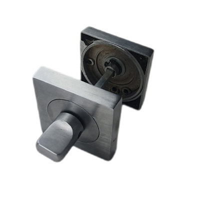 Golden Grace 1 Set Turn & Release Bathroom Lock Satin Chrome Finish With Round Inner Ring Square Backplate from B&Q