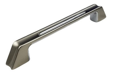 B&Q -  Kappa Unique Design Premium Quality Cabinet Cupboard Pull Handles Satin Nickel/polished Chrome Dual Finish 160mm