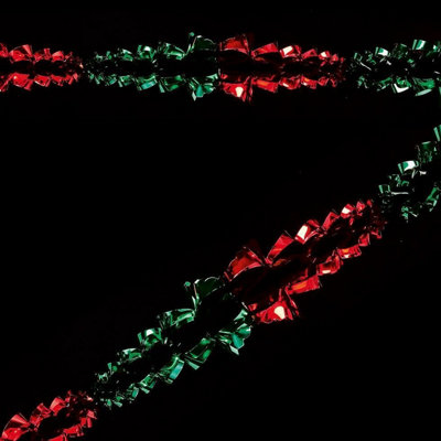Premier Decorations Limited Foil Christmas Garland Ceiling Decoration Premier Green & Red Garland 2.7M from B&Q