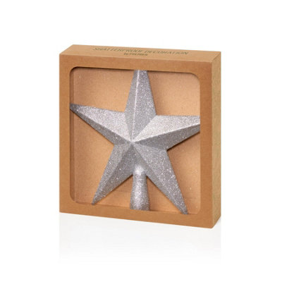 Premier Decorations Limited PremierSilver Tree Top StarGlitter Finish20Cm from B&Q