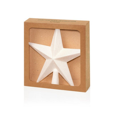 Premier Decorations Limited PremierWhite Tree Top StarGlitter Finish20Cm from B&Q