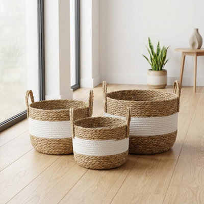 B&Q -  Trio Natural Seagrass Storage Baskets