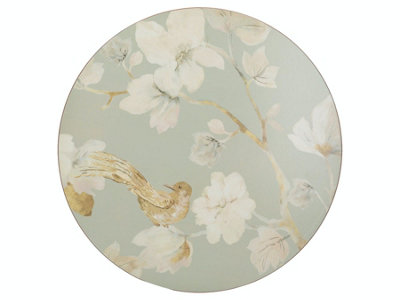 Creative Tops Duck Egg Floral Pack Of 4 Round Premium Placemats from B&Q
