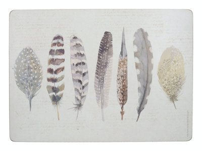 Creative Tops Feathers Pack Of 4 Large Premium Placemats from B&Q