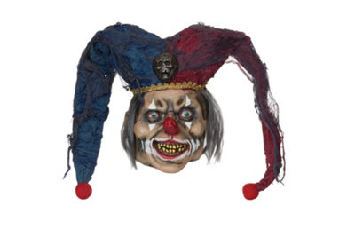 Deranged Jester Latex Overhead Halloween Fancy Dress Mask