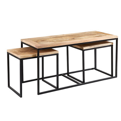 Buttercup Farm Cosmo John Long Coffee Table SetSolid Mango WoodL50 X W120 X H55 Cm from B&Q