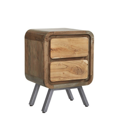 Buttercup Farm Aspen 2 Drawer Lamp TableMetal/woodL40 X W45 X H60 Cm from B&Q