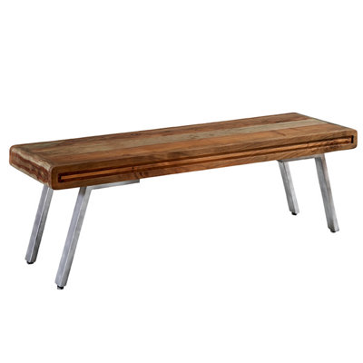 Buttercup Farm Aspen Dining BenchMetal/woodL45 X W145 X H45 Cm from B&Q