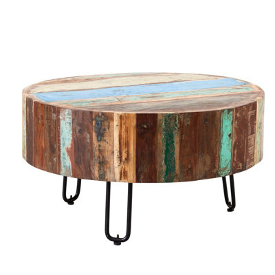 Buttercup Farm Coastal Drum Coffee TableWoodL70 X W70 X H38 Cm from B&Q