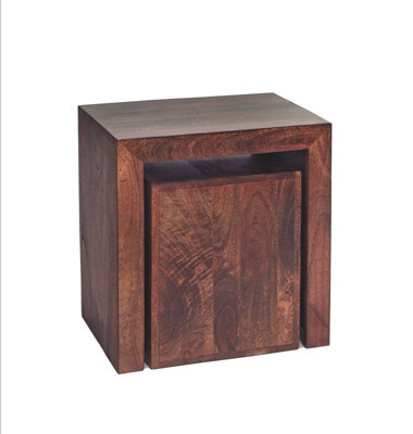 Buttercup Farm Toko Dark Mango Cubed Nest Of 2 TablesSolid Mango WoodL35 X W51 X H55 Cm from B&Q