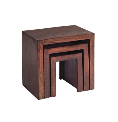 Buttercup Farm Toko Dark Mango Nest Of 3 TablesSolid Mango WoodL30 X W46 X H46 Cm from B&Q