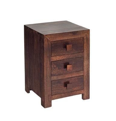 Buttercup Farm Toko Dark Mango 3 Drawer BedsideSolid Mango WoodL40 X W42 X H62 Cm from B&Q