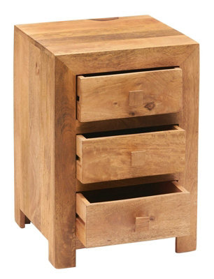 Buttercup Farm Toko Light Mango 3 Drawer BedsideSolid Mango WoodL40 X W42 X H62 Cm from B&Q
