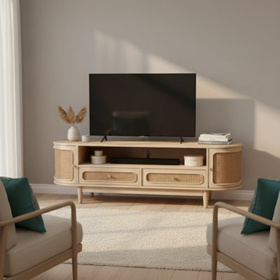 Chester Solid Mango Wooden Textured 2 Drawers Tv Cabinet from B&Q
