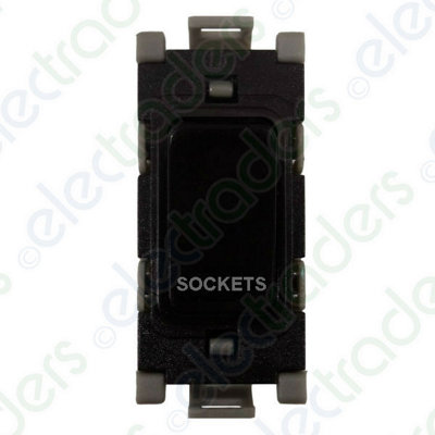Deta G3514/skt/bk Grid Switch 20 Amp Double Pole Marked Sockets (Black) from B&Q