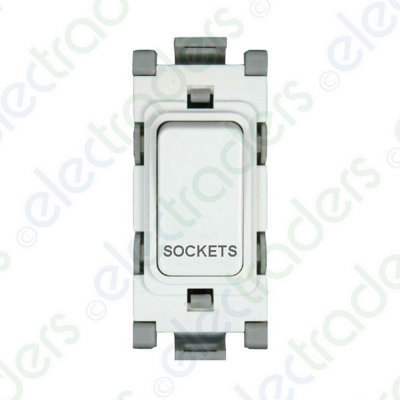 Deta G3514/skt Grid Switch 20 Amp Dp Marked Sockets (White) from B&Q