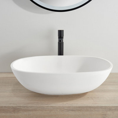 Almeria Matt Countertop Stone Basin 550mm from B&Q
