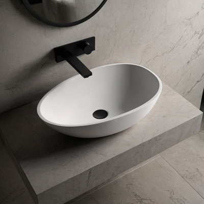 Cuenca Matt Countertop Stone Basin 580mm from B&Q