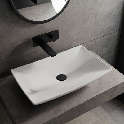 Frias Matt Countertop Stone Basin 632mm from B&Q