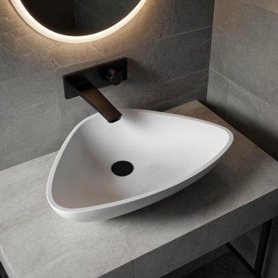 Capileira Matt Countertop Stone Basin 585mm from B&Q