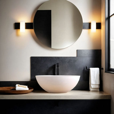 Galicia Matt Countertop Stone Basin 400mm from B&Q