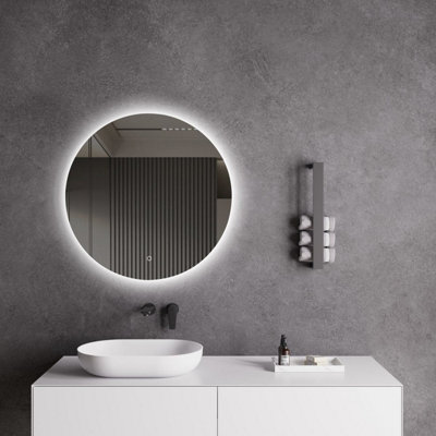Fino Stone Alcala Heated Anti-Fog Round Led Bathroom Mirror 60Cm