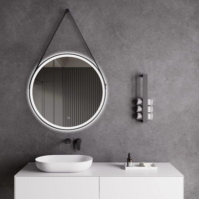 Fino Stone Parador Hanging Round Heated Anti-Fog Led Bathroom Mirror 60Cm from B&Q