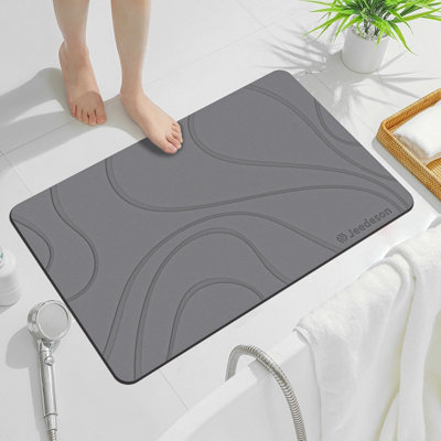 Fino Stone Stone Bath Mat Diatomaceous Earth Shower Mat Non-Slip Super Absorbent Diatomite Stone Mats For Bathroom Floor Quick-Drying from B&Q