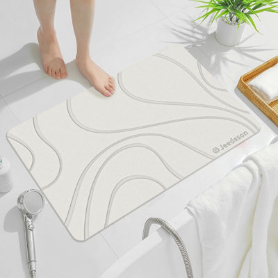 Fino Stone Stone Bath Mat Diatomaceous Earth Shower Mat Non-Slip Super Absorbent Diatomite Stone Mats For Bathroom Floor Quick-Drying from B&Q