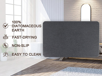 Fino Stone Stone Bath Mat Diatomaceous Earth Shower Mat Non-Slip Super Absorbent Diatomite Stone Mats For Bathroom Floor Quick-Drying from B&Q