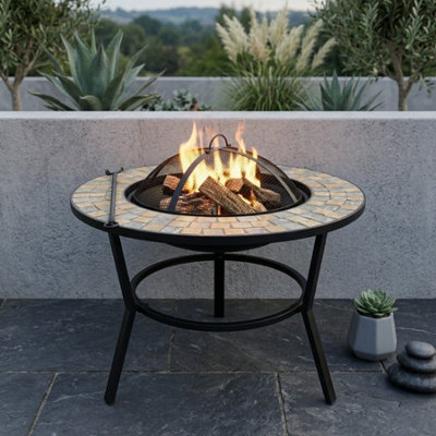 Montage Mosaic Round Fire Pit Garden from B&Q