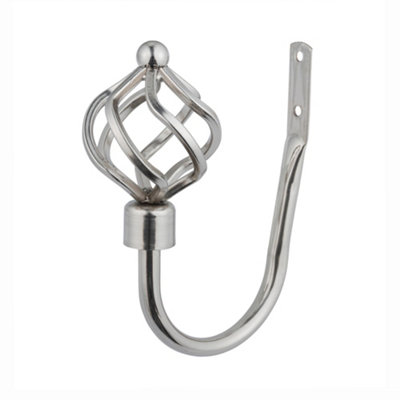 A.unique Home Pair Of Twisted Metal Holdbacks With FittingsBrushed Steel from B&Q