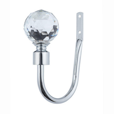 A.unique Home Pair Of Gem Crystal Ball Metal Holdbacks With FittingsNickel from B&Q