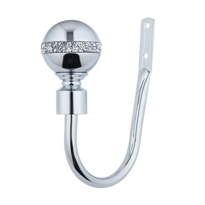 A.unique Home Pair Of Diamante Ball Metal Holdbacks With FittingsNickel from B&Q