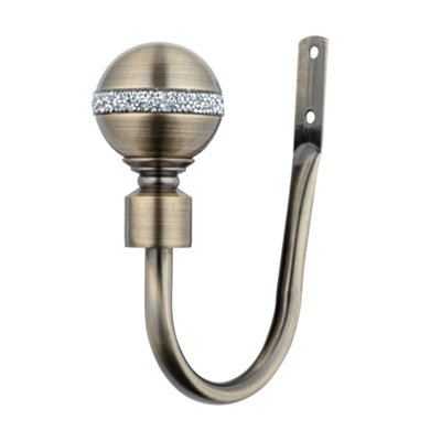 A.unique Home Pair Of Diamante Ball Metal Holdbacks With FittingsAntique Brass from B&Q