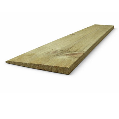 Pressure Treated Feather Edge Fence Boards 1.5M (5Ft) GreenPack Of 101.0M Coverage from B&Q