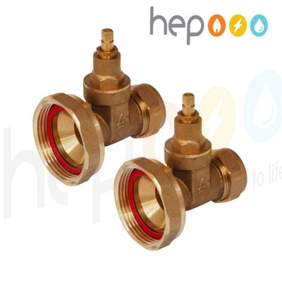 Hep Online 22Mm X 1.1/2" Central Heating Pump Valves - Gate Type Inc. Washer (Pair) Wras Approved