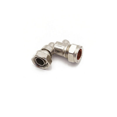Chrome Brass Angled Service Valve 15mm x 1/2"" Compression x Female Nut - Image 5