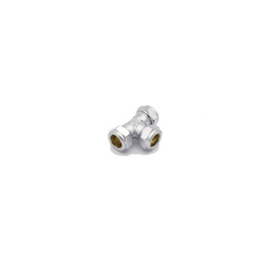 Primaflow Prima Plus Chrome Compression Equal Tee 15mm (Pack Of 10) from B&Q