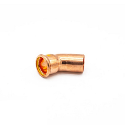 Primaflow Primapress Pressfit Gas 35mm 45 Degree Obtuse Street Elbow from B&Q