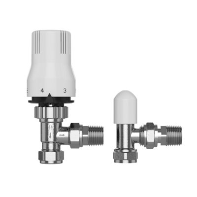 Pro Classic Angled Thermostatic Radiator Valve With Lockshield 15mm For Efficient Heating Control from B&Q