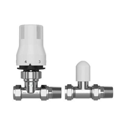 Pro Classic Straight Thermostatic Radiator Valve With Lockshield 15Mm - Grey - Image 4