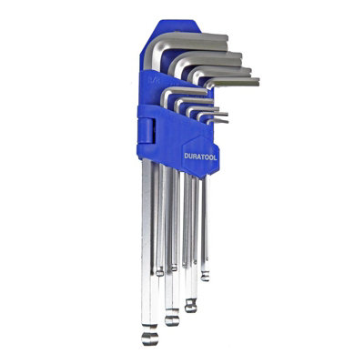 Duratool 9 Piece Ball-End Imperial Hex Key Set from B&Q