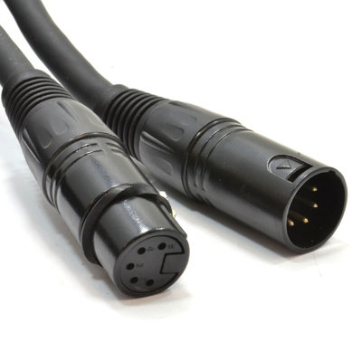 Kenable Pulse Dmx Spiral Shielded Insulated 5 Pin 2 Pair Male Female Cable 5M from B&Q