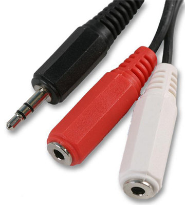 ProSignal Pro Signal3.5mm Stereo Jack Plug To 2X 3.5mm Mono Jack Sockets Lead2M Black from B&Q