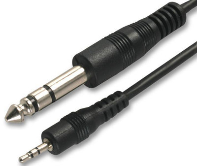 ProSignal Pro Signal6.35mm (1/4") To 2.5mm Stereo Jack Plug To Plug Lead1.8M Black from B&Q